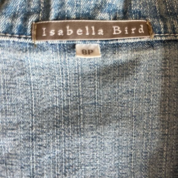 Isabella Bird Denim Blazer Women's 8 Petite Blue Cotton Spandex Button up Seams - Picture 8 of 10